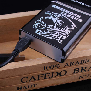 de venta caliente 2 en 1 de aleación de aluminio usb acusado cigarrillo caso encendedor personalizado encendedor para hombre - Product Image 3