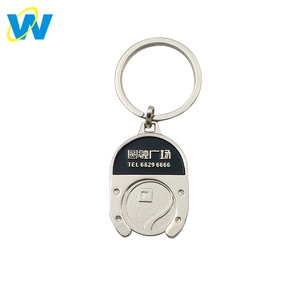 Precio de fábrica de la moneda de carro de compras en blanco del <span class=keywords><strong>coche</strong></span> de metal de la clave de la cadena - Product Image 2