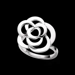 Pt900เพชรทองคำขาวแหวนผู้หญิงราคา S925,อินเทรนด์แหวนดอกไม้