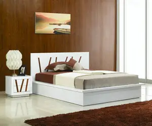 現代ホワイトラッカー寝室家具木製ベッドセット家具によるdisen家具