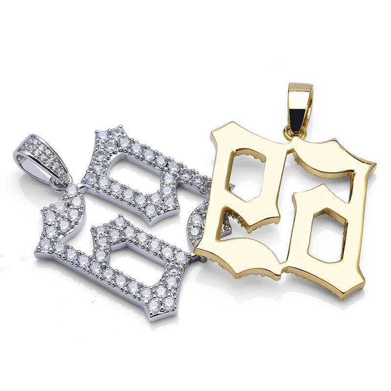 Ins Rapper 6ix9ine Hiphop Zircon Number 69 Pendant Necklace in