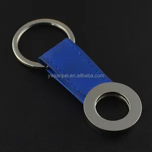 Custom Logo Keyring Promotion Genuine PU Leather Keyring Brand Key Holder