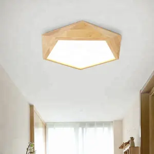Led modern basit İskandinav japon ahşap kütük tavan lambası