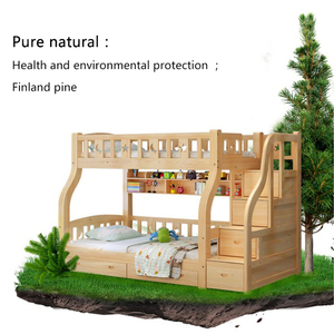 Meubles de maison enfants décors en bois <span class=keywords><strong>lit</strong></span> <span class=keywords><strong>double</strong></span> lits superposés avec garde-corps - Product Image 5