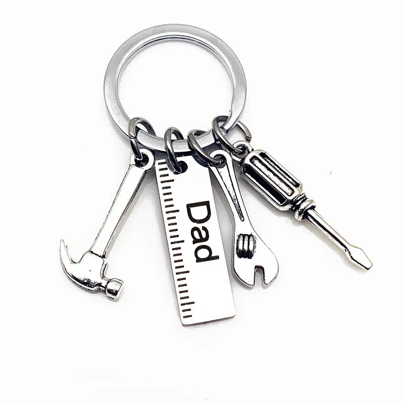 DIY stainless steel key chain Dad hammer screwdriver wrench Dad's tool Father's Day present