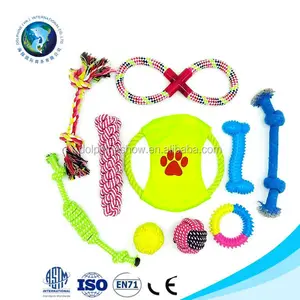 Desain Klasik Pabrik Cina Mainan Baru Hewan Peliharaan Tali Anjing Suara Kustom Boneka Anjing Peliharaan Mainan Chew Ahan 10 Pak