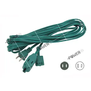 Indoor Extension Cord Power Cable Cord SPT-2 6FT Green Color