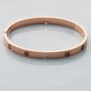Más reciente moda joyería de pulseras de diamantes Plum Blossom de oro rosa brazalete de <span class=keywords><strong>las</strong></span> mujeres pulseras - Product Image 5