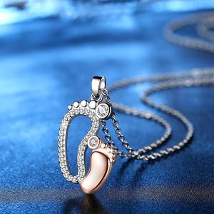 Collana con Impronta 2018, Ciondoli in Cristallo CZ Madre e Figlio, <span class=keywords><strong>Gioielli</strong></span> per la Festa della Mamma - Product Image 4