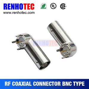 R / A <span class=keywords><strong>BNC</strong></span> Jack PCB Mount RF électrique Coaxial magnétique connecteurs PBT GF20 - Product Image 1