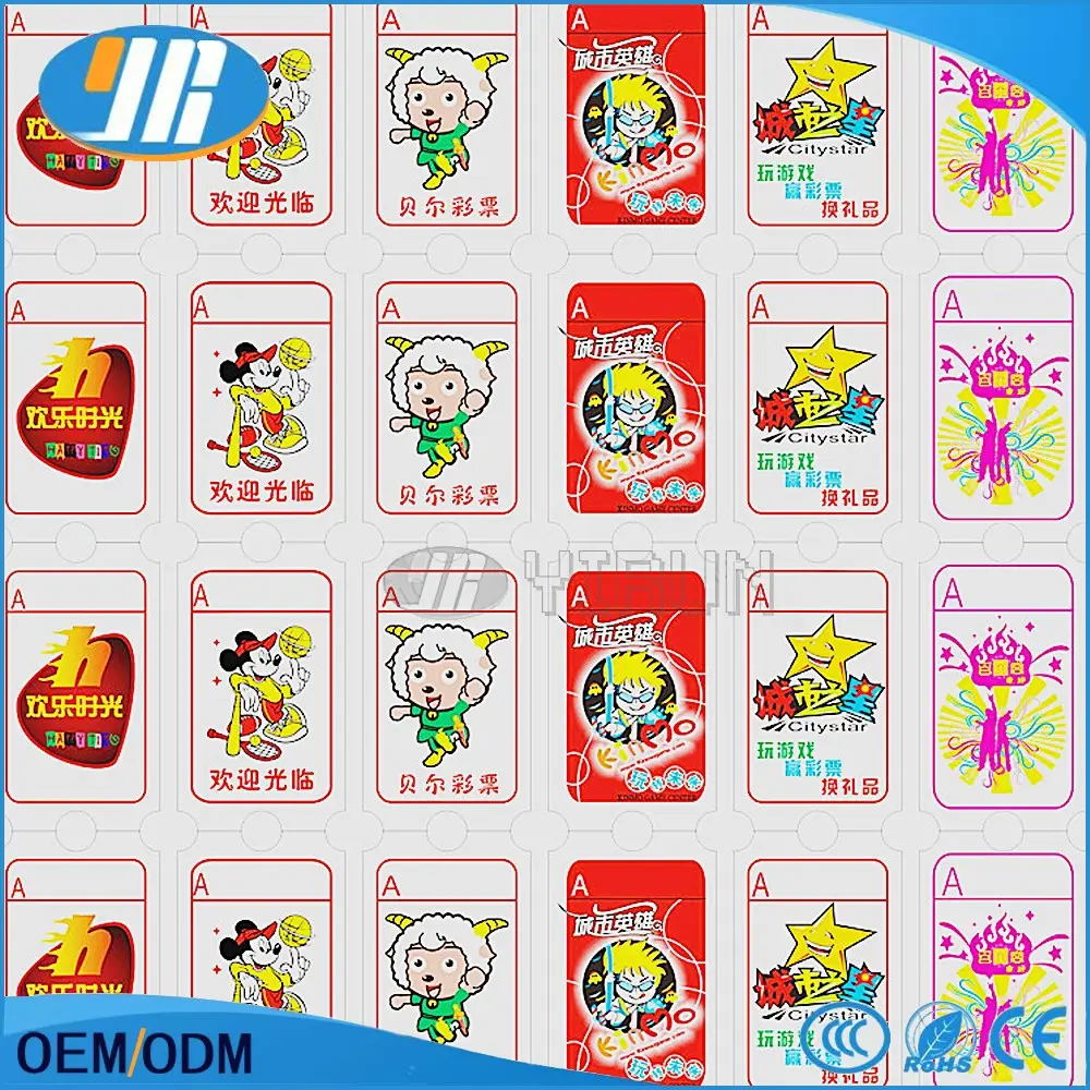 160gs lottery ticket long or short ticket can printing number custom printed tickets arcade game machine redemption