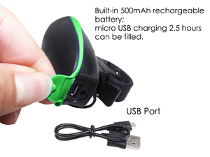 Klaxon de vélo rechargeable par USB, 140 décibels, klaxon de vélo super puissant, sonnette de <span class=keywords><strong>guidon</strong></span> de vélo - Product Image 2