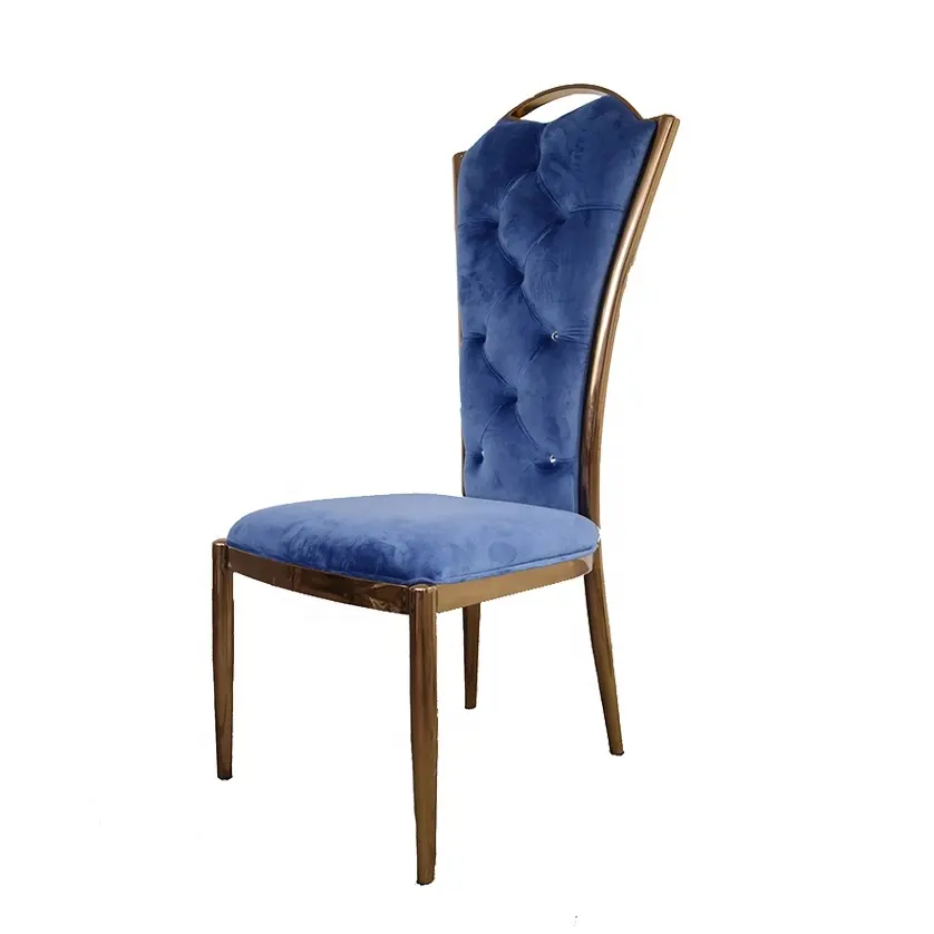 B8210 Azul de veludo cadeira de jantar mesas de jantar cadeira