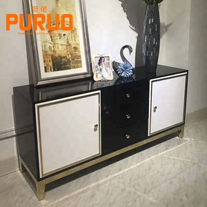 Table avec <span class=keywords><strong>console</strong></span> murale en <span class=keywords><strong>acier</strong></span> inoxydable mdf, 3 pièces, table en <span class=keywords><strong>verre</strong></span> pour le salon - Product Image 2