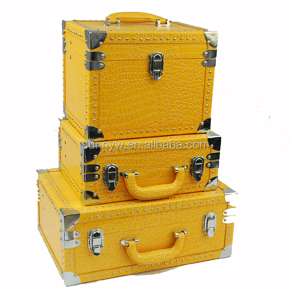 Индивидуальный винтажный ящик для хранения из искусственной кожи, дорожный багажник, кожаный чемодан с ручкой