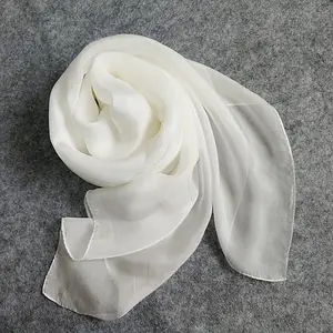 Cachecóis de seda brancos háotai de 8mm, lenços de seda simples brancos para pintura