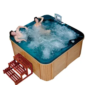 SPA-H01 großhändler badezimmer zwei lounge whirlpool spa holz whirlpools mit video