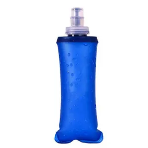 Botella de agua deportiva de TPU plegable reutilizable frasco suave carrera corriendo