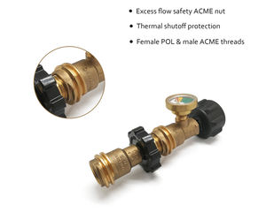 Solid Brass QCC POL Adapter <span class=keywords><strong>Contents</strong></span> Level Pressure LPG Propane Gas Gauge für Gas <span class=keywords><strong>Tank</strong></span> Cylinder - Product Image 4