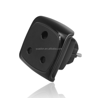 Adaptateur de prise YD-9SA Afrique du Sud vers UE/Royaume-Uni, 3 broches rondes, 16A, CE, en laiton, pour le voyage