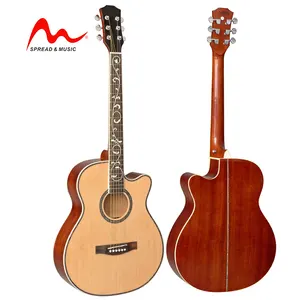 40 inch acoustic guitar with flower fingerboard inlay creative artistic design guitar