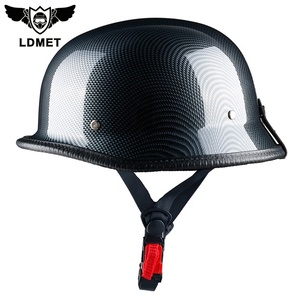 Jet casco da moto in stile giapponese Open Face Retro Frp 3d fibbia in pura pelle sottogola mezzo casco - Product Image 3