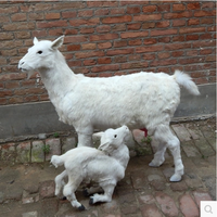 Estatua de Oveja de Peluche de Lujo Moderna para Interiores, Animal 3D de Piel Real para Decoración del Hogar, Jardín, Año Nuevo, Navidad, Eid Aladha