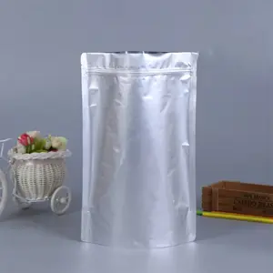 स्वनिर्धारित लोगो resealable ज़िप ताला प्लास्टिक चांदी mylar एल्यूमीनियम पन्नी सील बैग