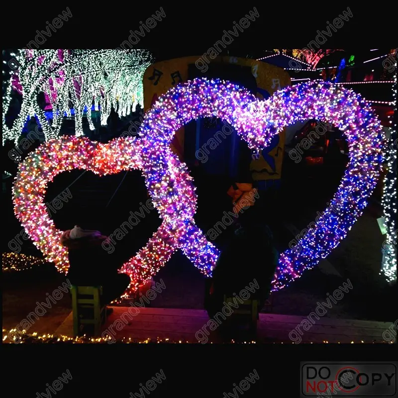 Grandview Heart Shaped Outdoor Led Motif Street Light Wedding Light Decoration Christmas LED Tunnel Arch Lights