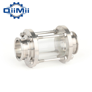 Salda a Tri-morsetto flangia in linea di vetro sanitario dritto in acciaio inox SS304 SS316L con vetro temperato
