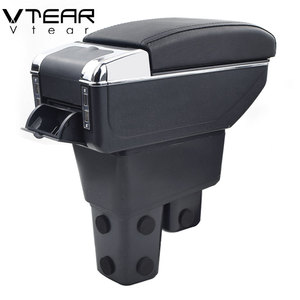 ที่เท้าแขน vtear ชาร์จ USB เพิ่มความสูงสองชั้นจัดเก็บเนื้อหากลางกล่องเก็บของที่วางแขนอุปกรณ์เสริม ABS สำหรับฮอนด้าฟิตแจ๊ส - Product Image 4
