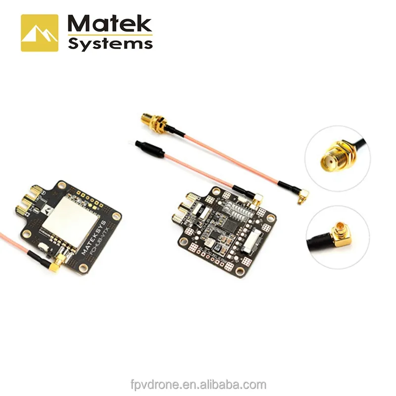 Matek Systems FCHUB-VTX 6~27V PDB 5V/1A BEC w/ 5.8G 40CH 25/200/500mW Switchable Video FPV Transmitter for RC Racing Multi