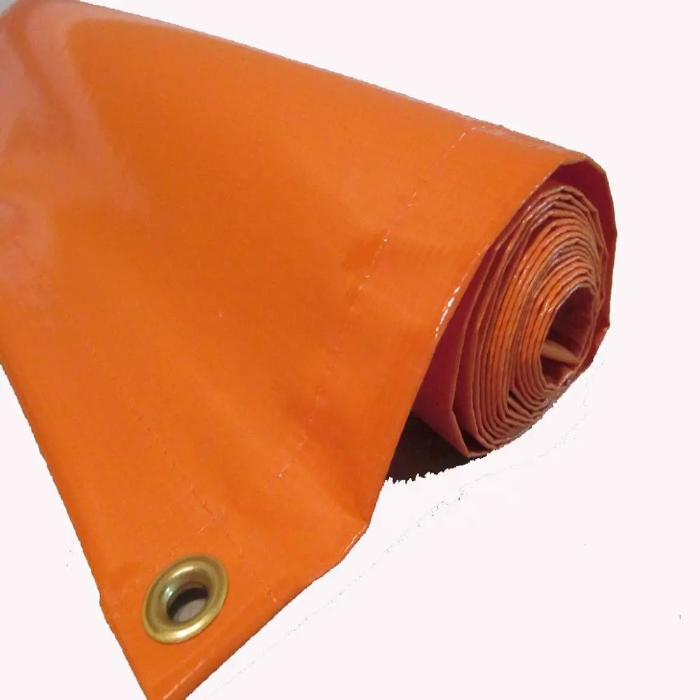 Cina Custom Factory prezzo a buon mercato 30 ftx30ft 250G 300GSM telone ignifugo in PVC arancione realizzato in tessuto vinilico PVC 200 dx300d