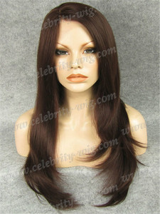 élégant joli cuivré longue cheveux ondés résistant à la chaleur perruque lace front synthétique <span class=keywords><strong>suisse</strong></span> lace - Product Image 1