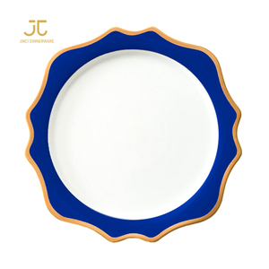 Assiettes à dîner en céramique <span class=keywords><strong>blanche</strong></span> avec bordure dorée en émail JC <span class=keywords><strong>Arcopal</strong></span>, vente en gros - Product Image 4