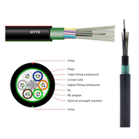 Gyts 24-Core Armored Optical Blowing Machine Roll Cable de comunicación de fibra óptica para exteriores