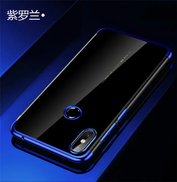 For Mi A2 Hot selling Transparent TPU Electroplating clear back case phone cover for Xiaomi Mi 6X