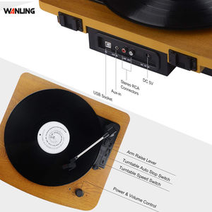 Bán Sỉ Retro Vinyl LP Bàn Xoay Bằng Gỗ <span class=keywords><strong>3</strong></span> Tốc Độ Âm Thanh BT Gramophone - Product Image 2