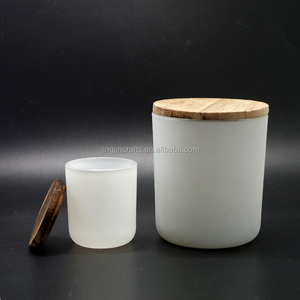 <span class=keywords><strong>Portacandele</strong></span> <span class=keywords><strong>in</strong></span> vetro bianco opaco con coperchio <span class=keywords><strong>in</strong></span> <span class=keywords><strong>legno</strong></span> candela vaso di vetro 8oz 12oz - Product Image 4
