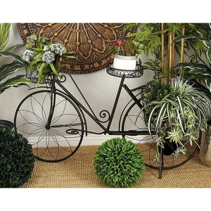 Oniya Vintage Flower Pot Holder Basket <strong>Rustic</strong> Brown <strong>Garden</strong> Weddling <strong>Decor</strong> Wrought Iron Bicycle Planter - Product Image 3