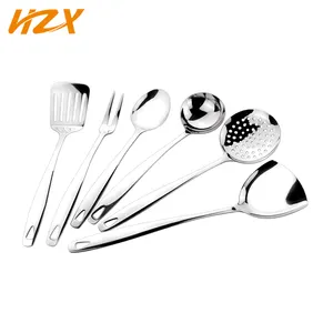 Các loại khác nhau của gương đánh bóng súp lò nồi không gỉ bếp spoon set đồ dùng