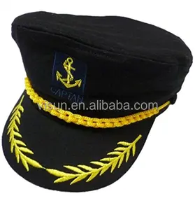 Adulto Yacht Barca Ship Captain Costume Navy Marina Ammiraglio della Protezione Del Cappello