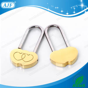 Candados de amor de corazón doble de latón de 40mm para cilindros de bloqueo de parejas - Product Image 2