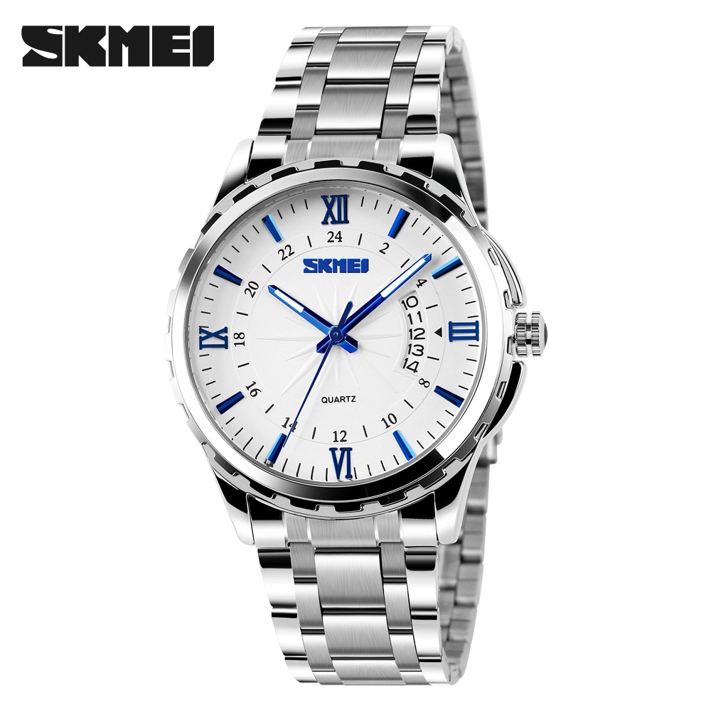 ハンドメイドの腕時計 Men's Luxury Skmei 9069 Quartz Watch - Stainless Steel, 30m