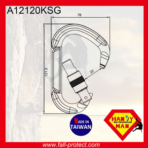 25KN Breaking Strength Taiwan Aluminum For Wild Sports Carabiner - Product Image 2