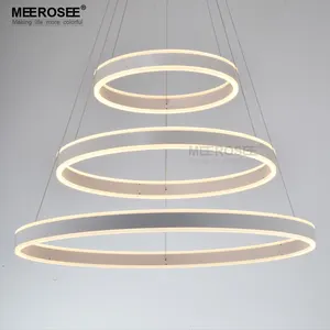 MEEROSEE מודרנית חדשה 3 טבעות מעגל LED Luminaire מנורת תליית אורות תליון LED ברק לבית MD5060