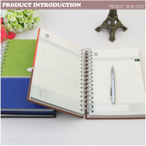 Fanc kinh doanh máy tính xách tay PU da bìa cứng với kim loại chặt xoắn ốc ràng buộc và ban nhạc đàn hồi chương trình nghị sự kế hoạch thiết kế - Product Image 6