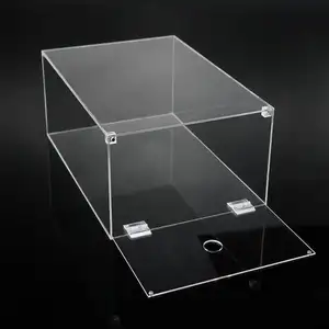 Caja personalizada de acrílico para zapatos, Vitrina con tapa magnética para zapatos, venta al por mayor