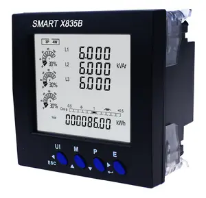 SMART X835三相パネルマウント多機能RS485Modbusパワーメーター96*96mm、パワーメーター