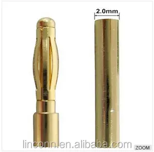 सोना मढ़वाया बुलेट प्लग 2.0mm 4.0mm पुरुष महिला केले प्लग कनेक्टर